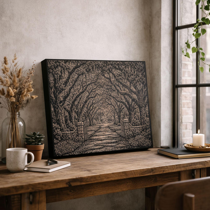 Savannah Oak Avenue Engraved Birch Art Panel