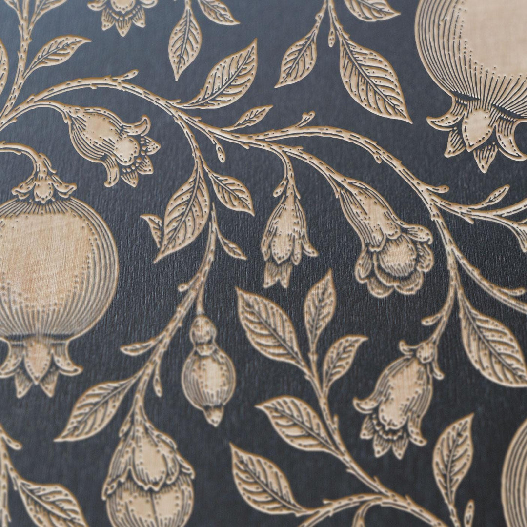 Pomegranate Vine Engraved Birch Art Panel