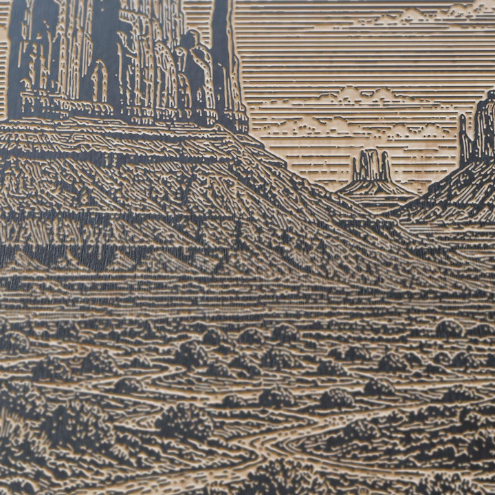 Monument Valley Buttes Engraved Birch Art Panel