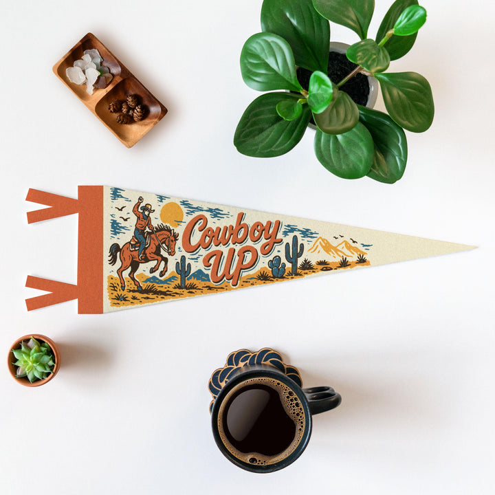 Cowboy Up Felt Pennant