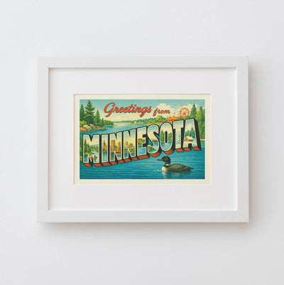 Minnesota Postcard Art Print