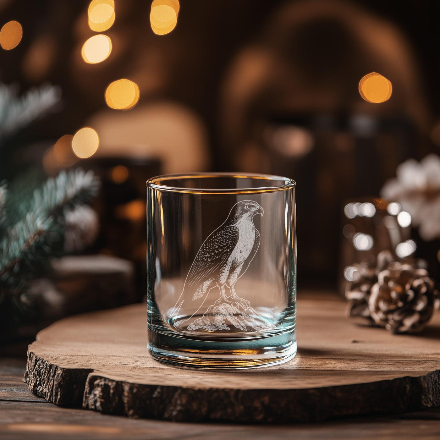 Hawk Glasses | Birding Personalized Whiskey, Wine & Beer Glassware, Nature Inspired Drinkware, Birds of Prey Wildlife Decor, Birder Gift