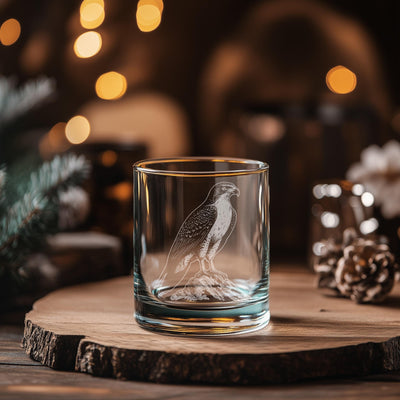 Hawk Glasses | Birding Personalized Whiskey, Wine & Beer Glassware, Nature Inspired Drinkware, Birds of Prey Wildlife Decor, Birder Gift