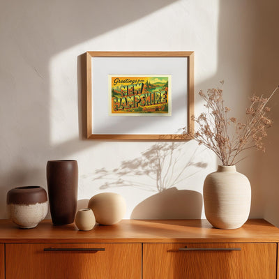 New Hampshire Postcard Art Print