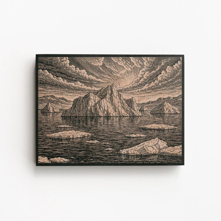 Arctic Iceberg Seascape Engraved Birch Art Panel