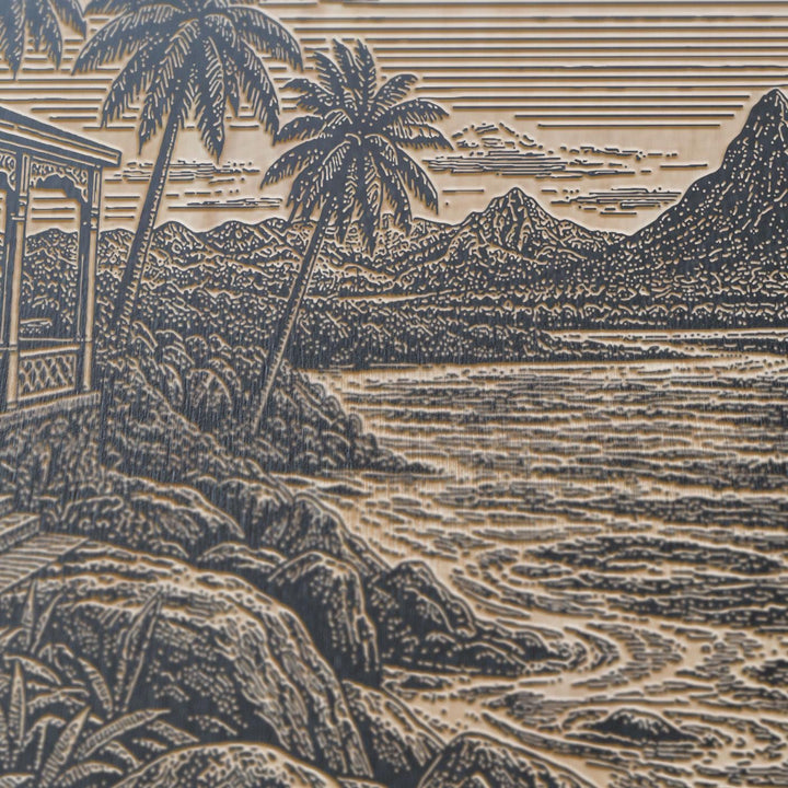 Mauritius Reef Lagoon Engraved Birch Art Panel