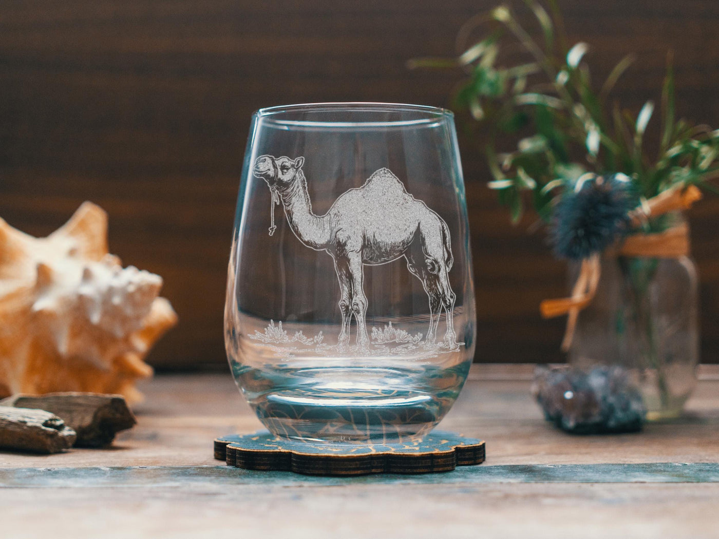 Camel Glasses | Desert Animal Themed Personalized Whiskey, Wine & Beer Glassware, Exotic Animal Themed Drinkware, Egyptian Home Decor Gifts