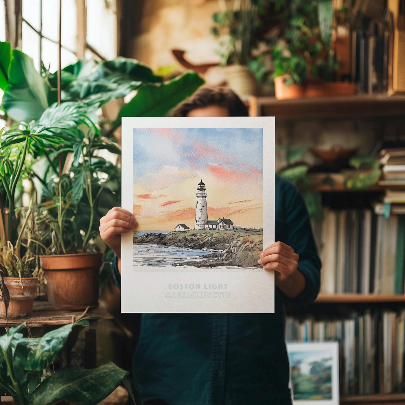 Boston Light Lighthouse Massachusetts Wall Art Print