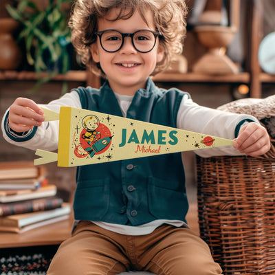 Custom Name Sign Felt Astronaut Pennant