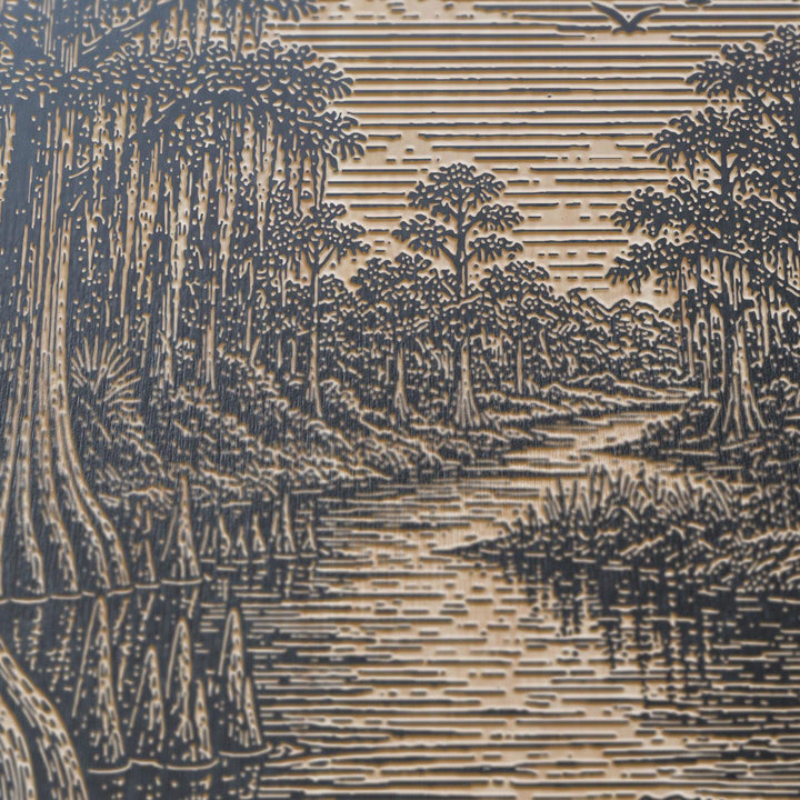 Bayou Cypress Waterway Engraved Birch Art Panel