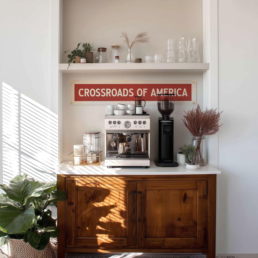 Crossroads Of America Felt Sign Banner