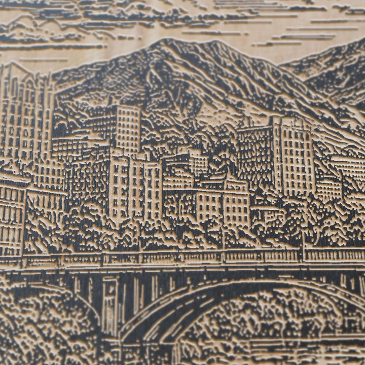 Asheville North Carolina Engraved Birch Art Panel