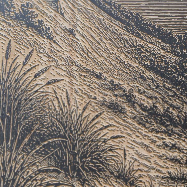 Sleeping Bear Dune Bluff Engraved Birch Art Panel