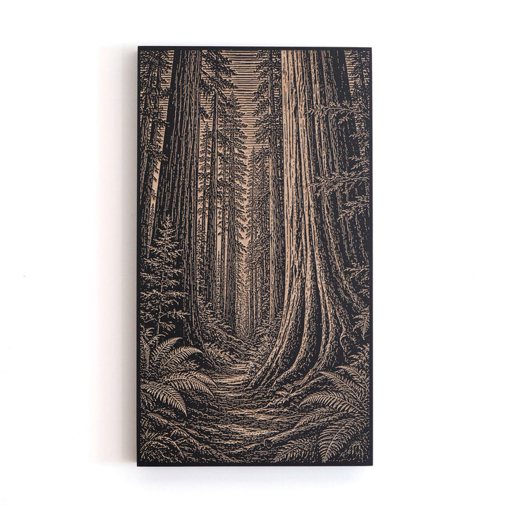 Cathedral of Towering Redwoods Engraved Birch Art Panel