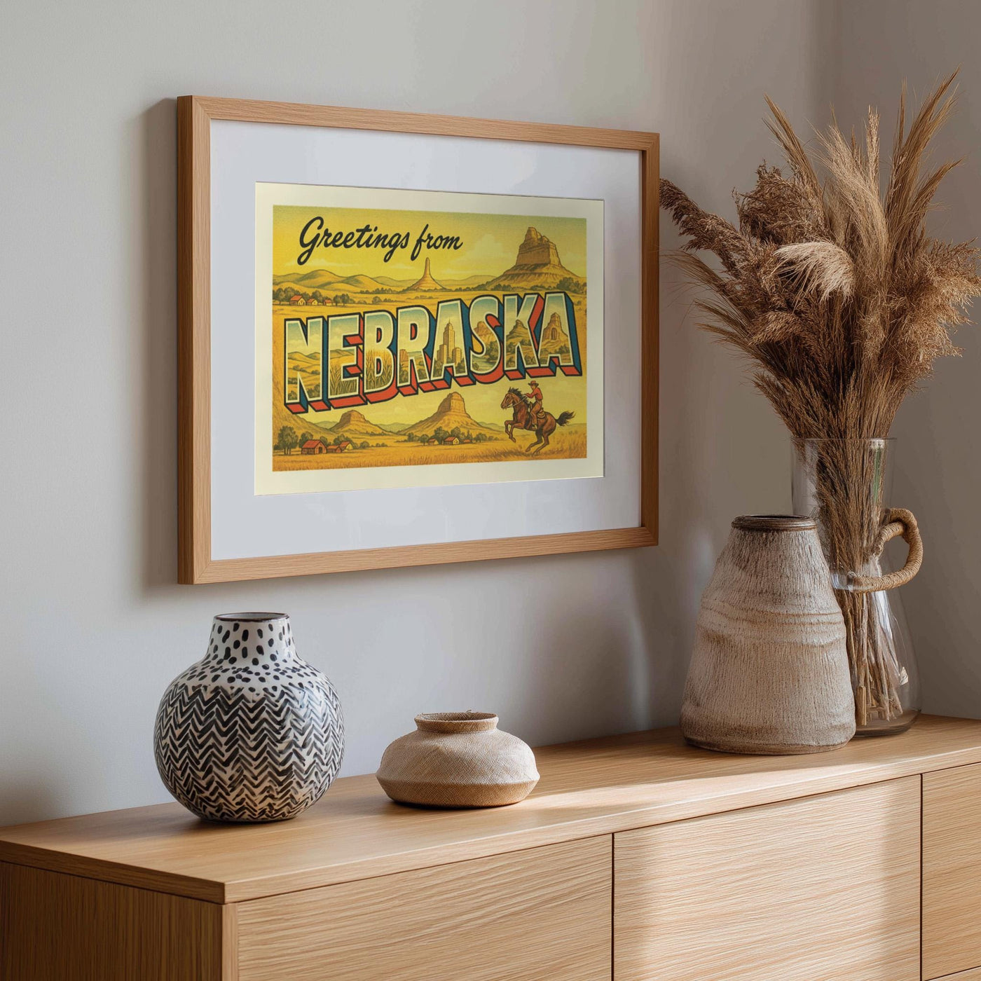 Nebraska Postcard Art Print