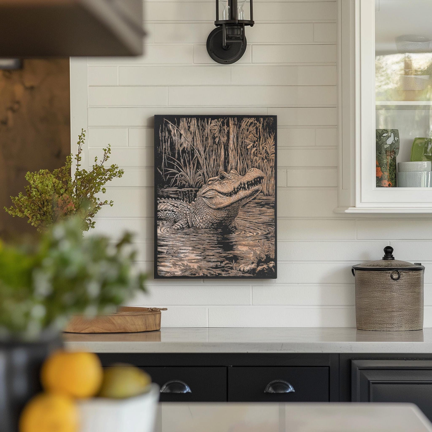 Alligator in Swamp Art