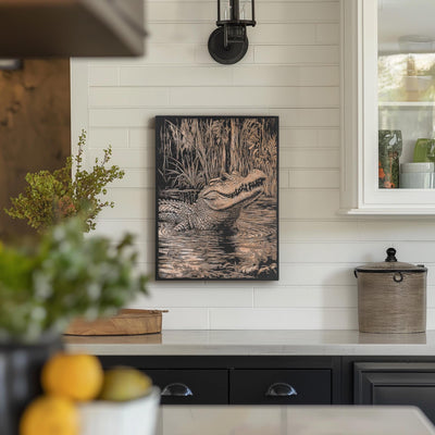 Alligator in Swamp Art