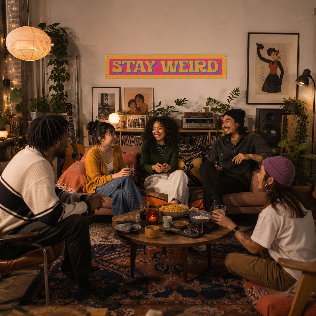 Stay Weird Felt Banner