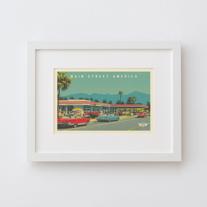 Main Street America Postcard Art Print