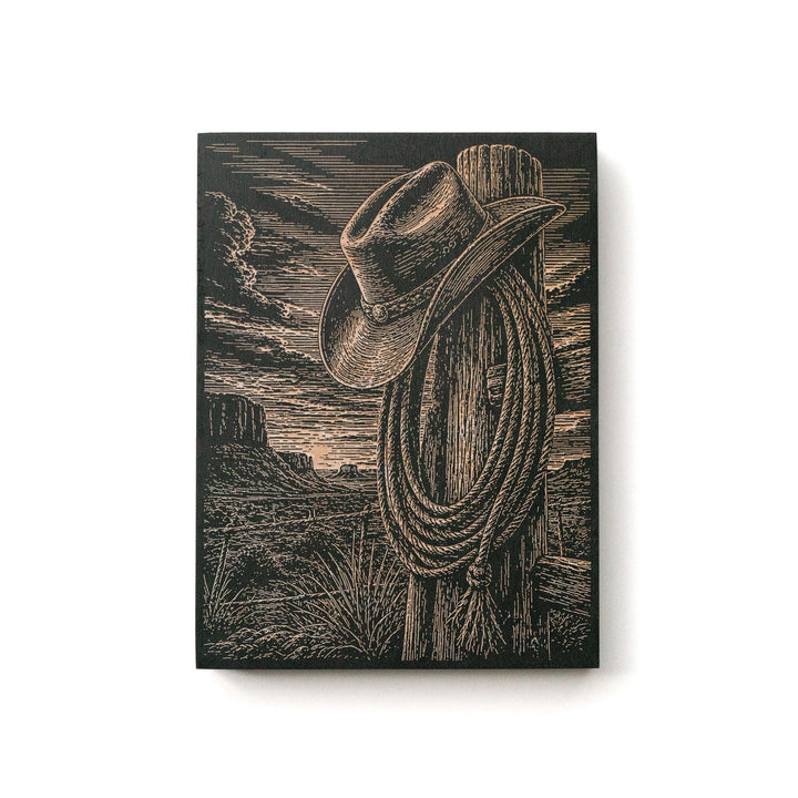 Cowboy Hat Engraved Illustration