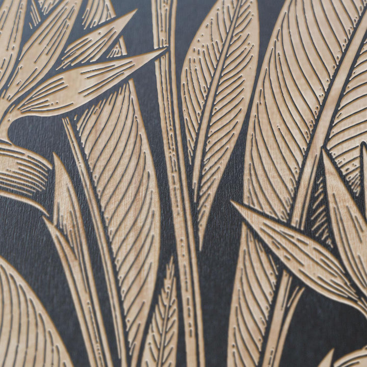 Birds of Paradise Engraved Birch Art Panel