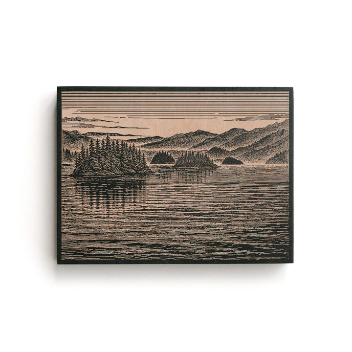 Inside Passage British Columbia Engraved Birch Art Panel
