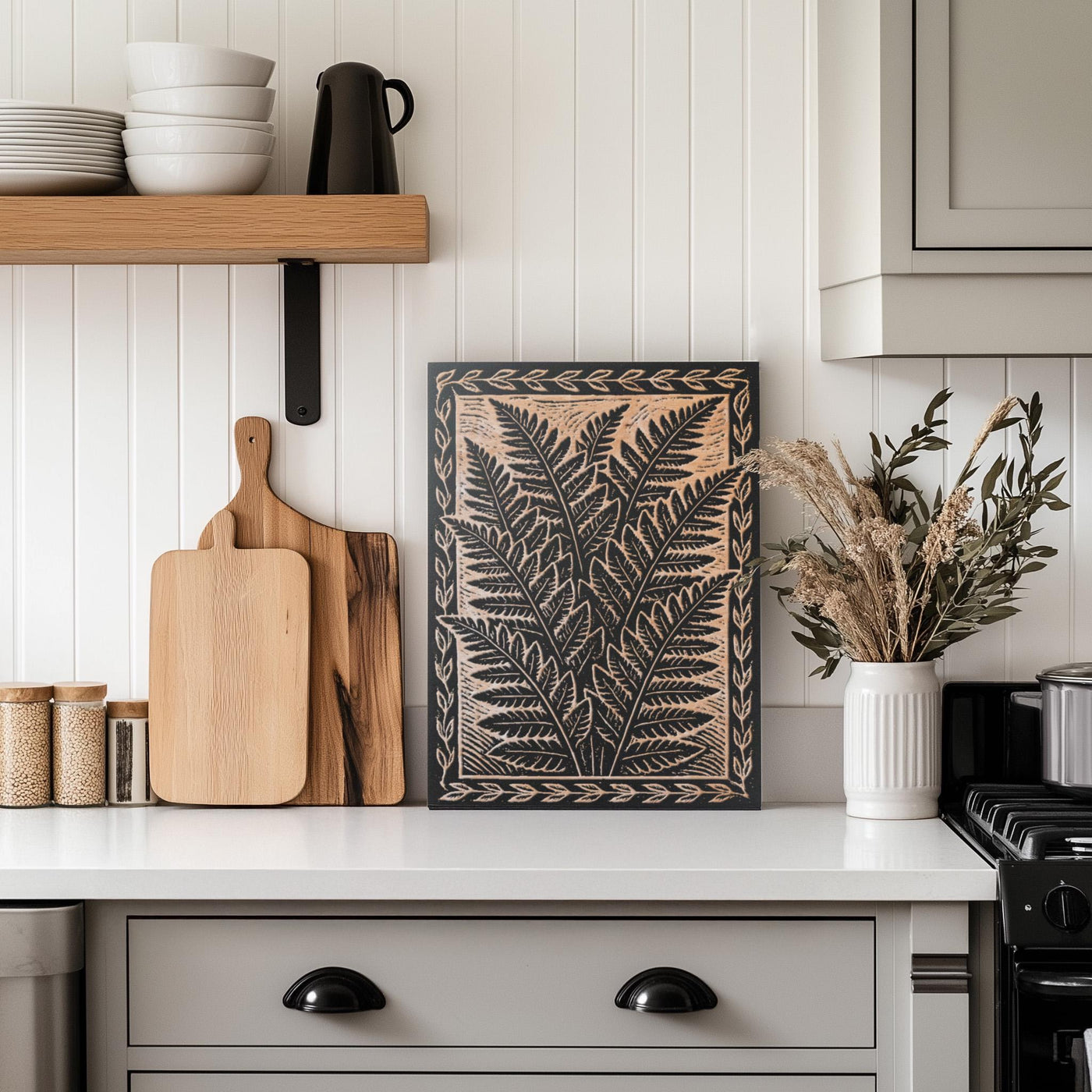 Fern Engraved Birch Illustration