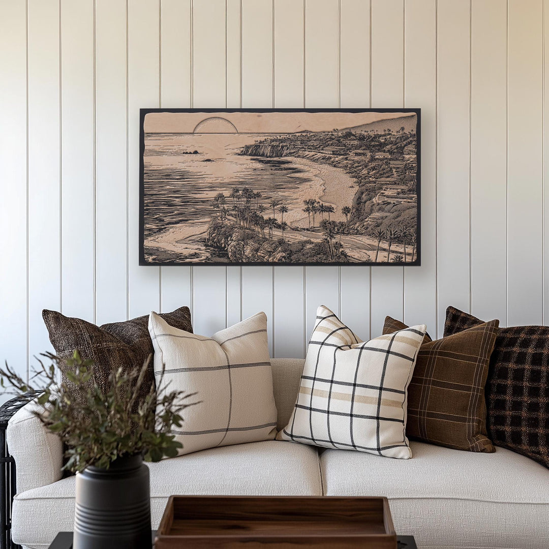 Laguna Beach Engraved Illustration