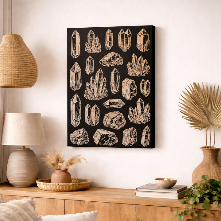 Crystals Engraved Birch Art Panel