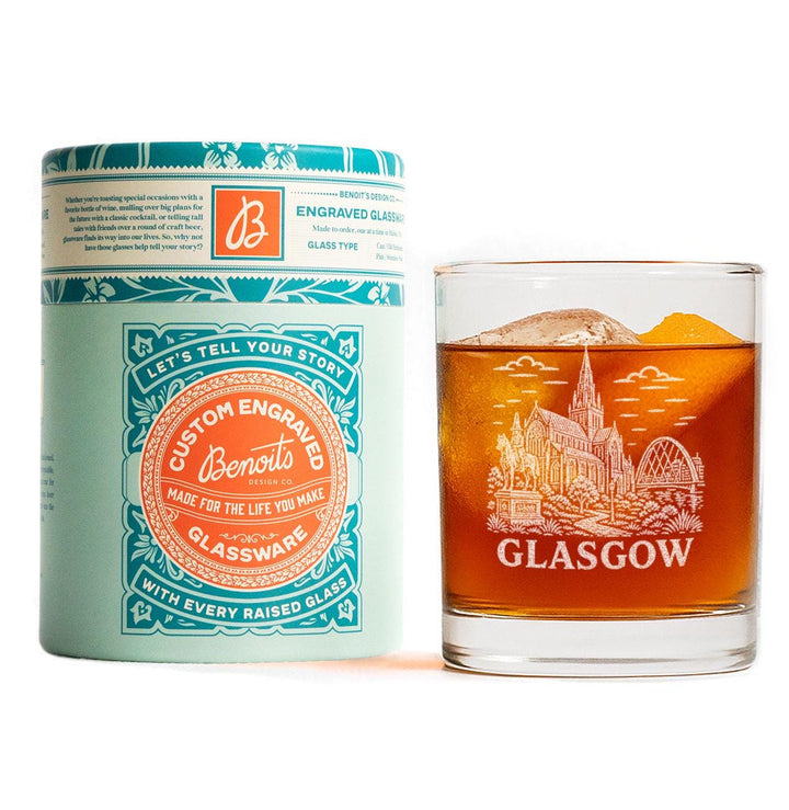 Glasgow Scotland Engraved Glass