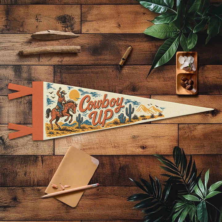 Cowboy Up Felt Pennant