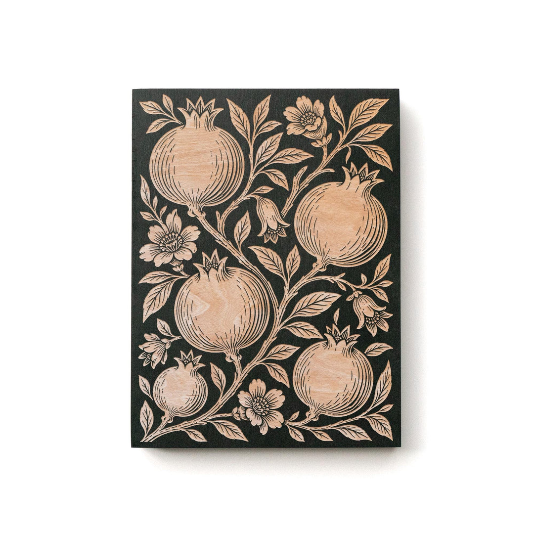 Pomegranate Engraved Birch Art Panel