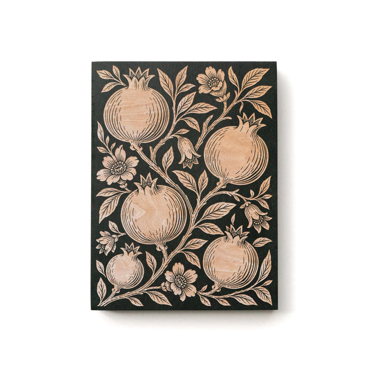 Pomegranate Engraved Birch Art Panel