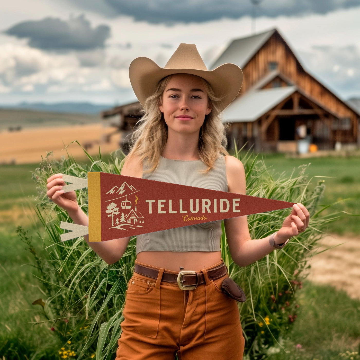 Telluride Colorado Felt Pennant