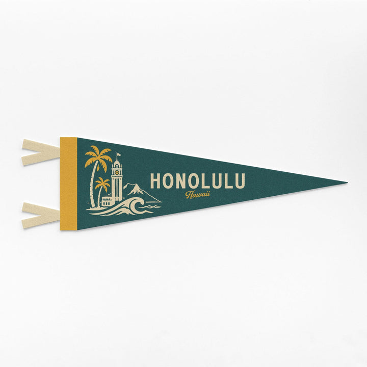Honolulu Hawaii Felt Pennant