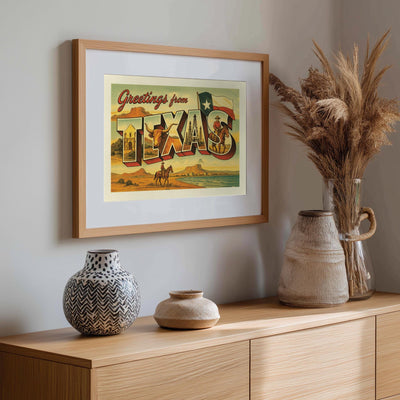 Texas Postcard Art Print