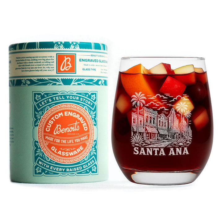 Santa Ana California Engraved Glass