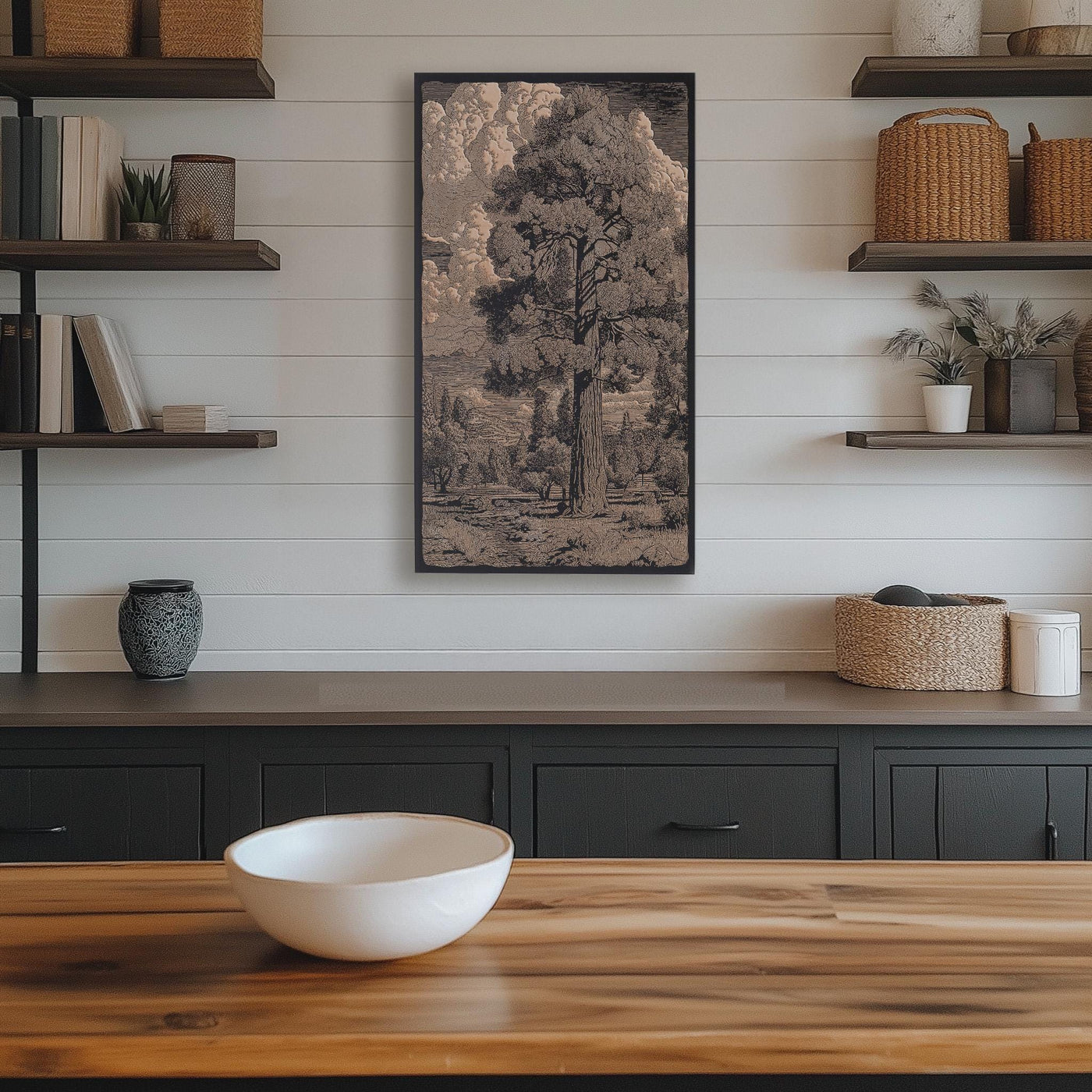Ponderosa Pine Engraved Wood Illustrations