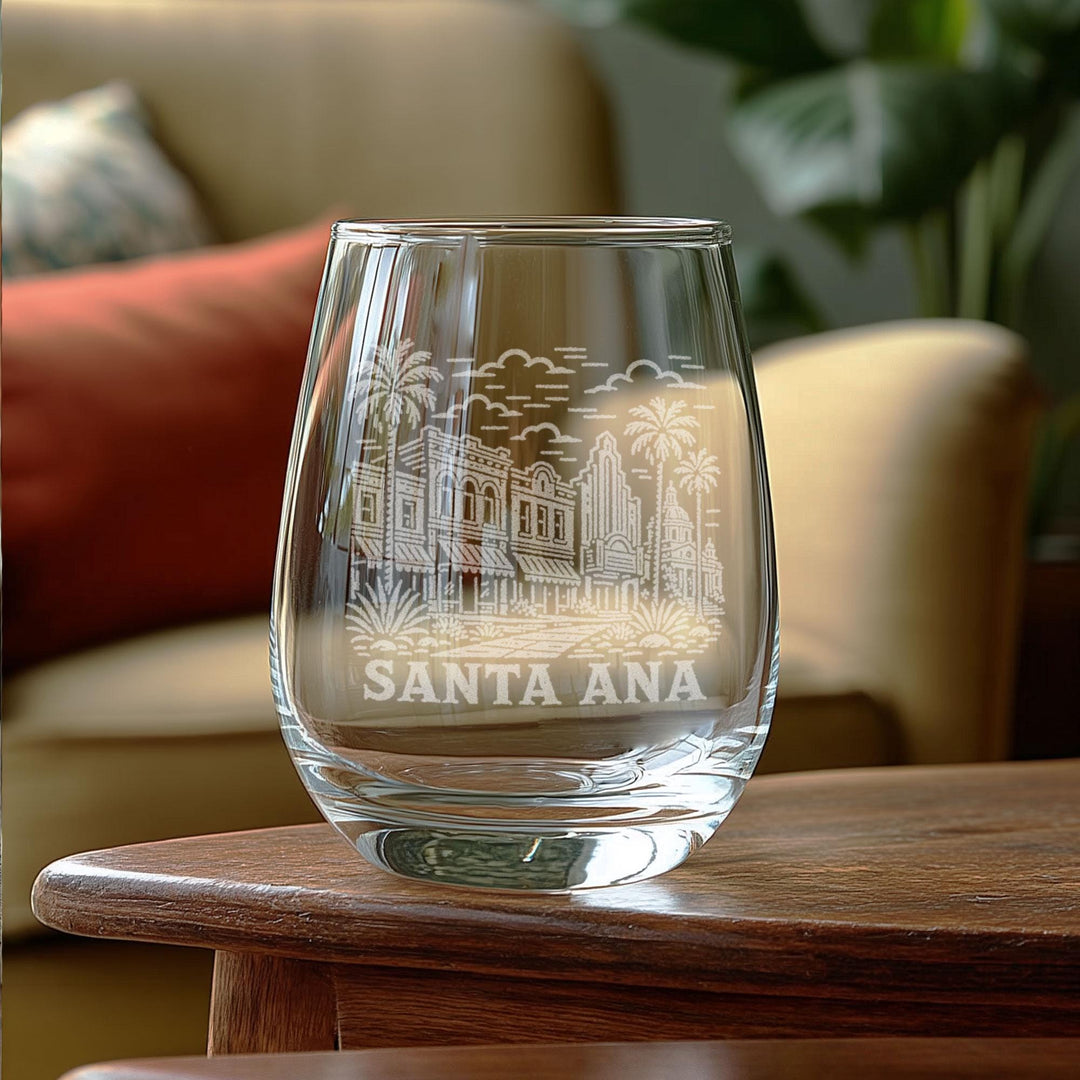 Santa Ana California Engraved Glass