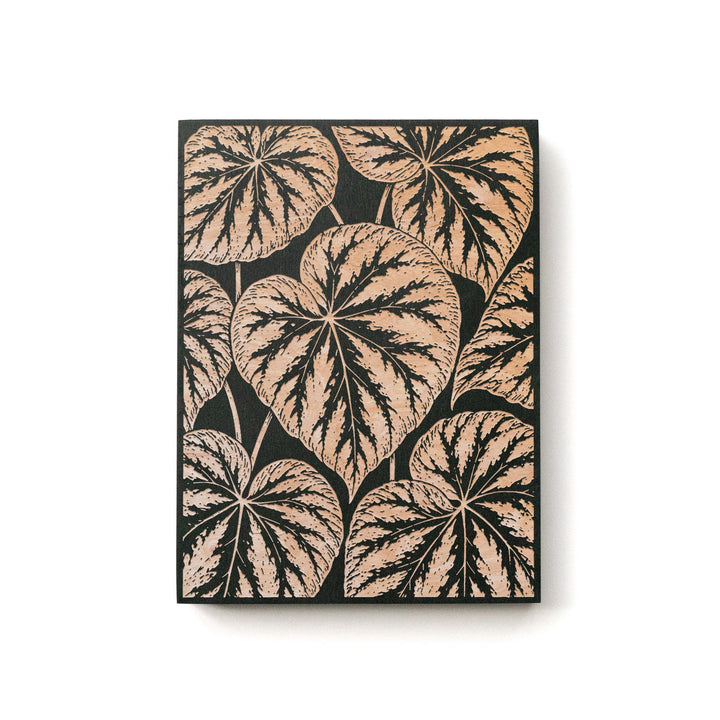Begonia Leaf Pattern Engraved Birch Art Panel