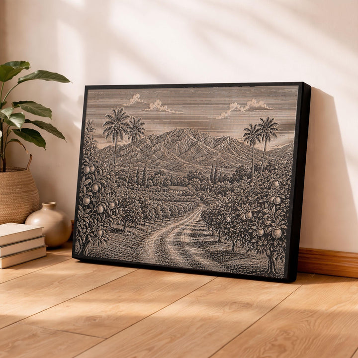 Ojai Orange Grove Engraved Birch Art Panel