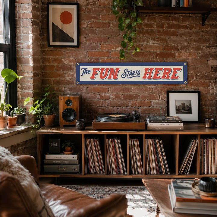 The Fun Starts Here Felt Banner