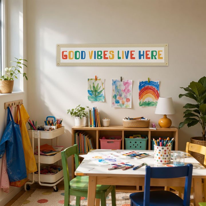 Good Vibes Live Here Felt Banner