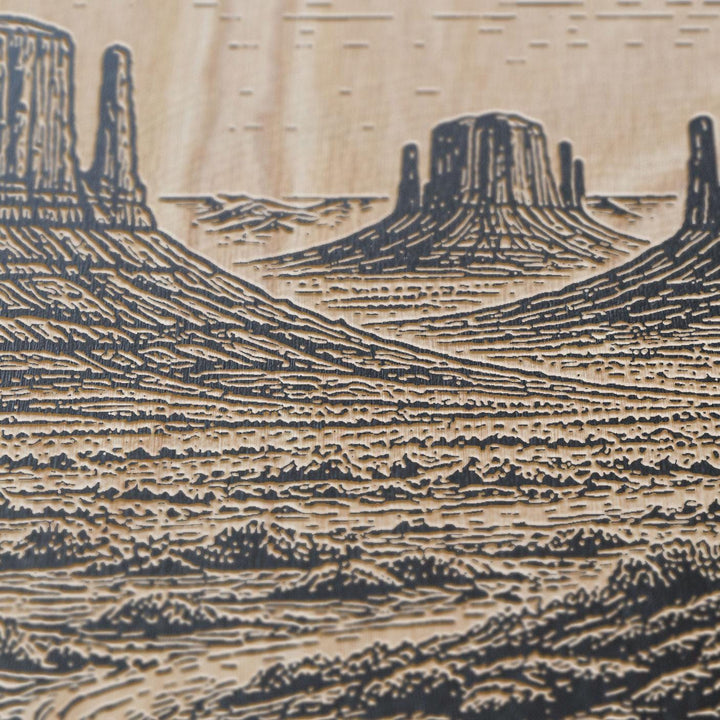 Monument Valley Engraved Birch Art Panel