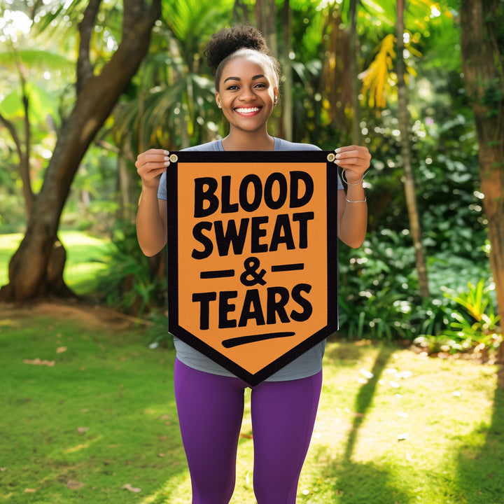 Blood Sweat &amp; Tears Felt Camp Flag