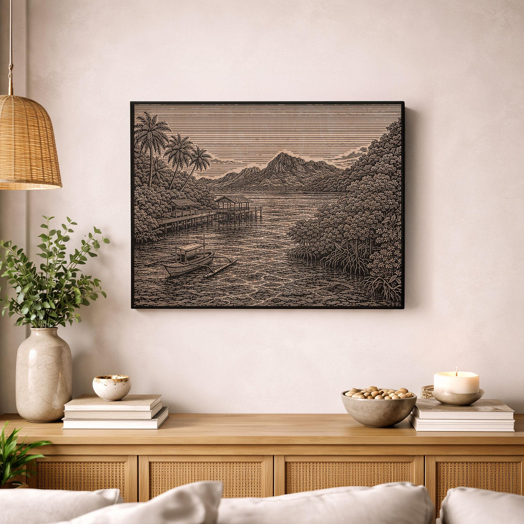 Langkawi Engraved Birch Art Panel