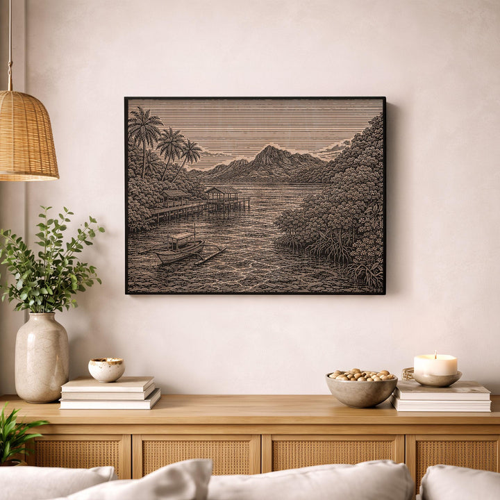 Langkawi Engraved Birch Art Panel