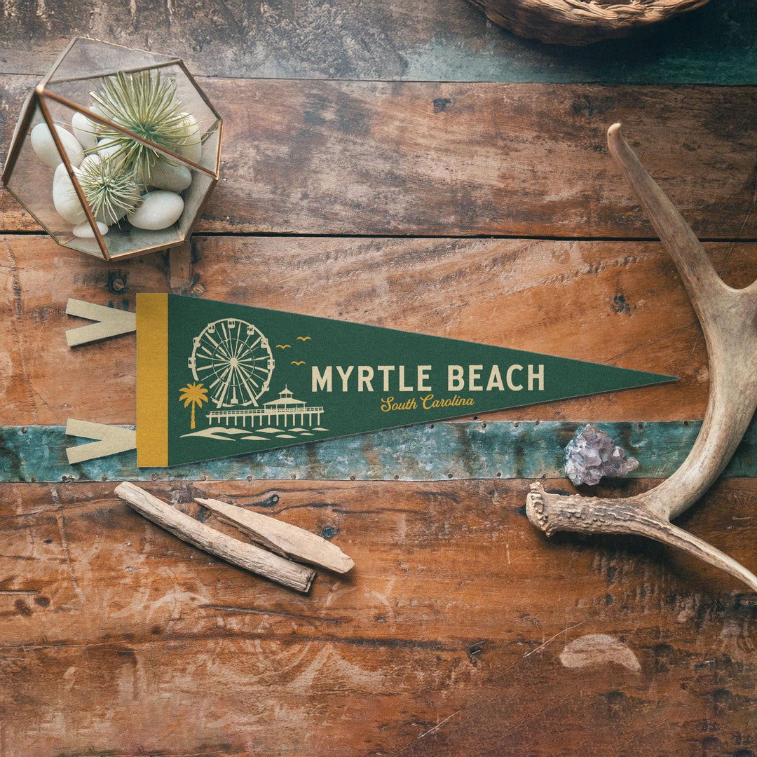Myrtle Beach South Carolina Felt Pennant