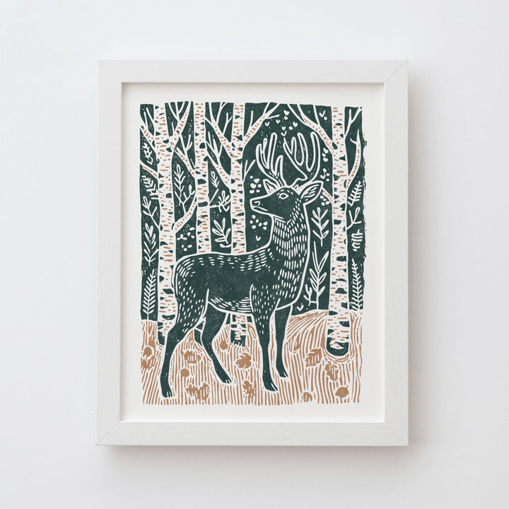 Deer Linocut Print