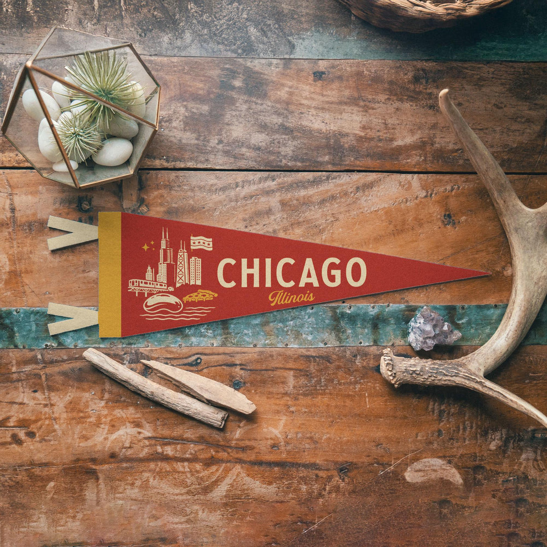 Chicago Illinois Felt Pennant